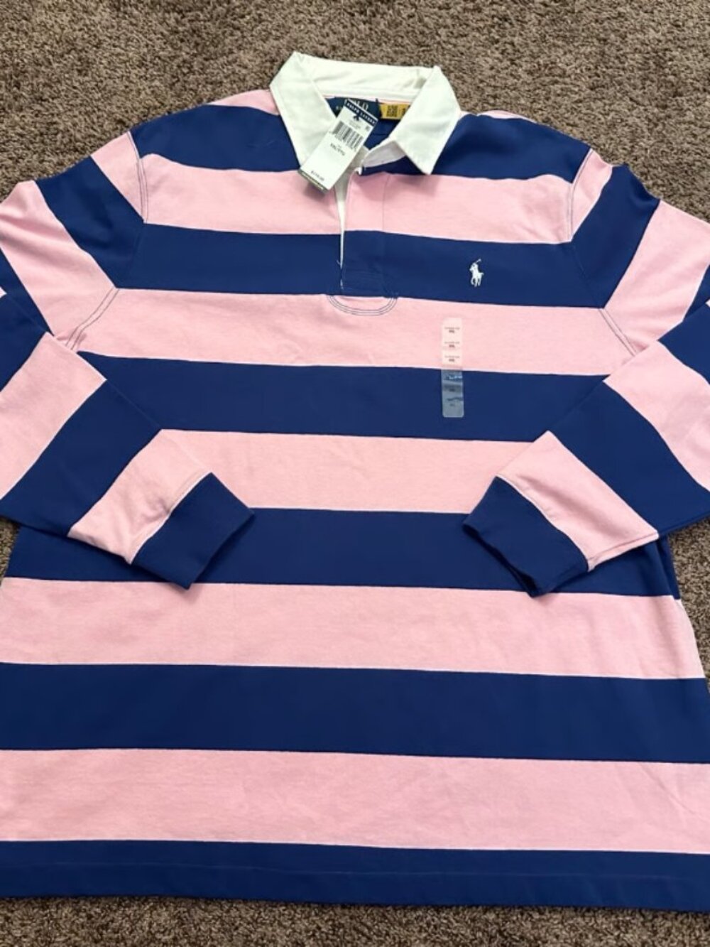 NWT Polo Ralph Lauren Stripe Rugby Shirt Long Sleeve Size 2XL